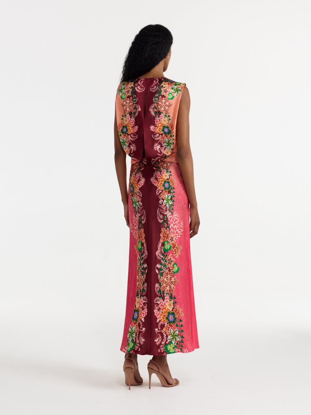 New Saloni Gewn Dress In Fiori Border Size M - Picture 5 of 9